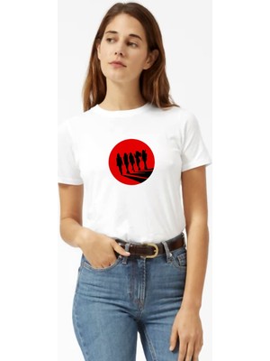 Qivi Silhouette Bad Girl Kadın Beyaz Tshirt