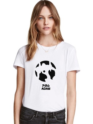Qivi Evangelion Adam Baskılı Beyaz Kadın Tshirt