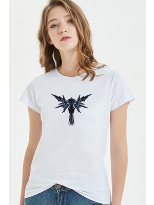 Qivi Guardian Baskılı Beyaz Kadın Örme Tshirt