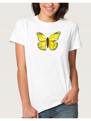 Qivi Watercolor Bulldog Kadın Beyaz Tshirt