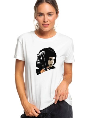 Qivi Leon The Professional Mathilda Sevginin Gücü Baskılı Beyaz Kadın Tshirt