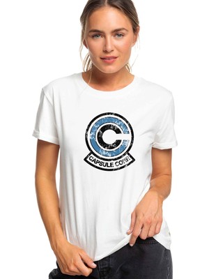 Qivi Capsule Baskılı Beyaz Kadın Tshirt