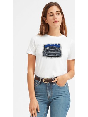 Qivi Pubg Logo Tas Alev Baskılı Beyaz Kadın Tshirt