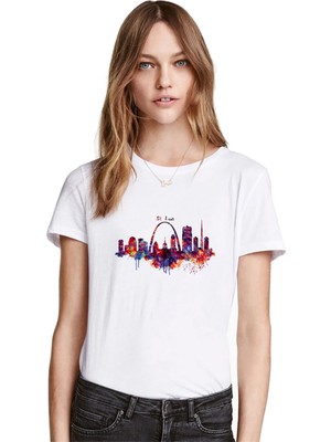 Qivi Silhouette St Louis Kadın Beyaz Tshirt
