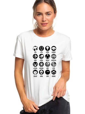 Qivi Full Metal Alchemist Baskılı Beyaz Kadın Tshirt