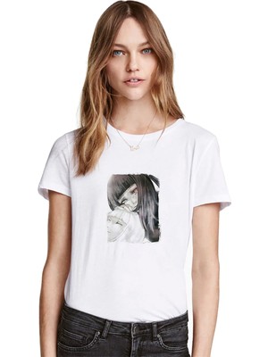 Qivi Anime Tokyo Ghoul Anteiku Baskılı Beyaz Kadın Tshirt