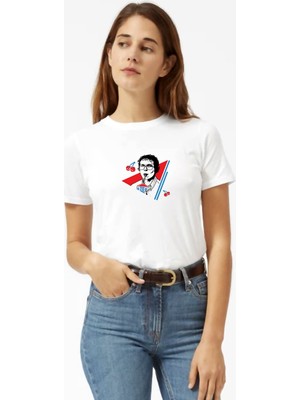 Qivi Stanger Things No Cherry No Deal Kadın Beyaz Tshirt