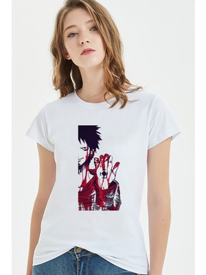Qivi Anime One Piece Whitebeard Baskılı Beyaz Kadın Tshirt