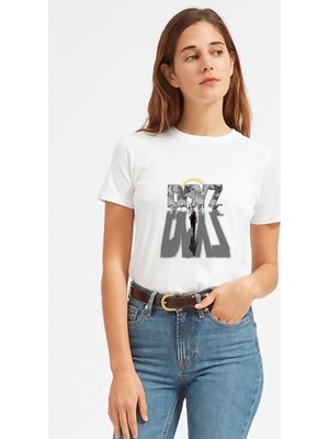 Qivi Dayz Baskılı Beyaz Kadın Tshirt