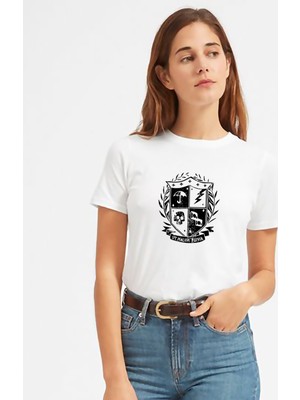 Qivi The Umbrella Academy Ut Malum Pluvia Eskitme Kadın Beyaz Tshirt