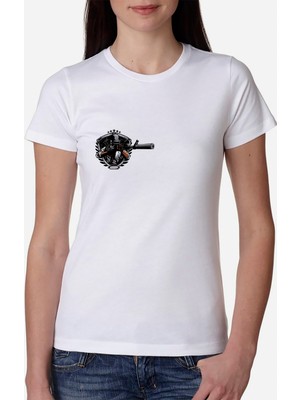 Qivi Pubg Sniper Ready Fire Kadın Beyaz Tshirt