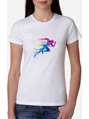 Qivi Silhouette Sprinter Kadın Beyaz Tshirt