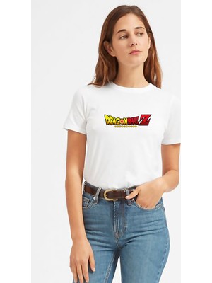 Qivi Anime Dragon Ball Baskılı Beyaz Kadın Tshirt