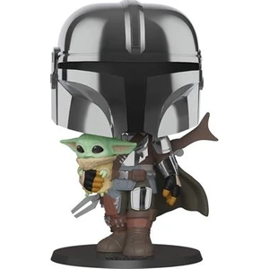 Pop Deluxe Figür - Star Wars: Mandalorian- 10" Chrome Mandalorian ve Yoda