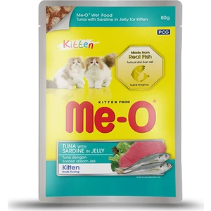 Me-O Meo Ton Balıklı ve Sardalyalı Yavru Kedi Pouch Konservesi 24X80 gr