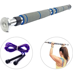 Spor Byfit Sportif 60-100 cm Ayarlanabilir Chrome Tam Süngerli Kapı Arası Barfiks Demiri + Atlama Ipi Hediye