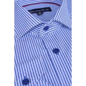 Erkek Çizgili Uzun Kollu İtalyan Yaka Gömlek, B5-011