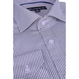 Erkek Çizgili Uzun Kollu İtalyan Yaka Gömlek, B5-017