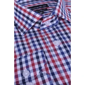 Ekose %100 Pamuklu Uzun Kollu İtalyan Yaka Regular Gömlek,B5-003