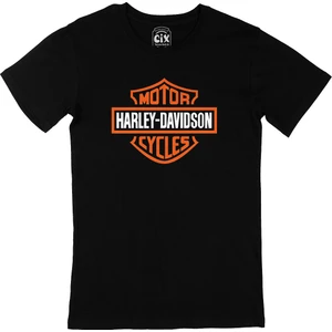 Sarı Harley Davidson Cycles Siyah Tişört