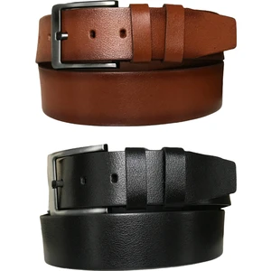 2'li Set Kot, Spor Deri Kemer; Siyah, Taba 4,5 cm