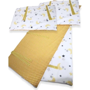 Bebek Özel Bebek/Çocuk Beşik Kenar Koruma 120X200 Beşik Için (4 Parça) Sarı Hilal/puantiyeli