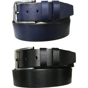2'li Set Kot, Spor Deri Kemer; Siyah, Lacivert 4,5 cm