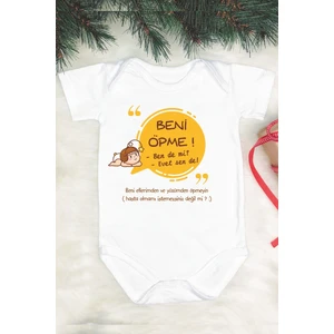 Beni Öpme Baskılı Yarım Kollu Bebek Body & Zıbın