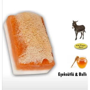 Abu Şifa %100 Doğal El Yapımı Eşek Sütlü Ballı Kabak Lifli Sabun 120 gr