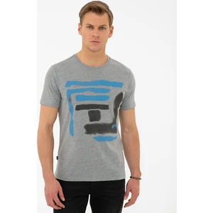Pierre Cardin Erkek Gri Melanj Slim Fit Tişört 50241541-VR086