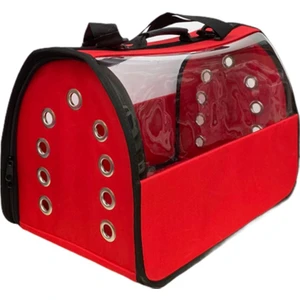Şeffaf Büyük Kırmızı Taşıma Çantası 50 cm x 30 cm x 30 cm