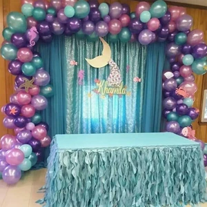 Deniz Kızı Konsept Metalik Balon ve Balon Zinciri