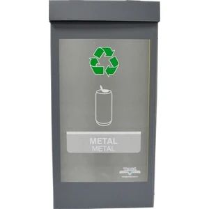 Geri Dönüşüm Kutusu Sıfır Atık Kutusu Gri Metal