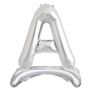 Parti Sürprizi Ayakta Durabilen Gümüş A Harf Folyo Balon