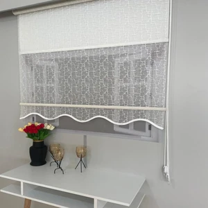 Volper Vp 1870 Çift Mekanizmalı Taşlı Desen Tül ve Stor Perde 170X260