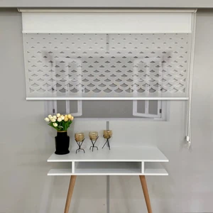 Volper VP1001 Çift Mekanizmalı Lazer Kesim Tül ve Stor Perde Beyaz 80X200