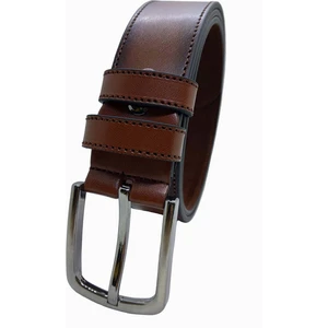 Erkek Deri Kemer Taba Dikişli 4 cm