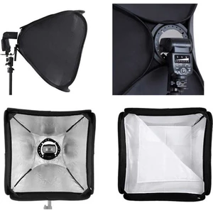 Fotga Kafa Flaşı Için 40X40 Katlanabilir Softbox + Flaş Tutucu