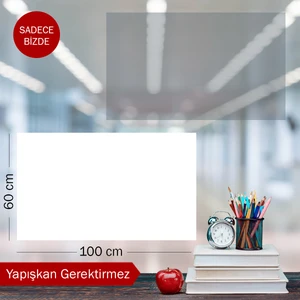 Pi Papers Akıllı Kağıt - 60x100 Cm 1 Şeffaf+1 Beyaz, Not Belge Fotoğraf Tutucu Özellikli Statik Sihirli Pano
