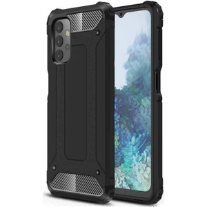 noktaks - Samsung Galaxy A32 4G - Kılıf Çift Katman Zırh Tank Crash Military Kapak - Siyah - T17037