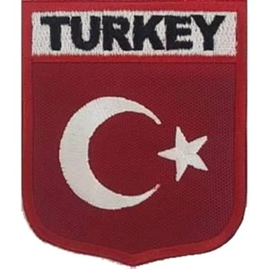 Sim Nakış Türk Bayrak Nakış Işleme Arma Patch Peç 6,5×8 cm