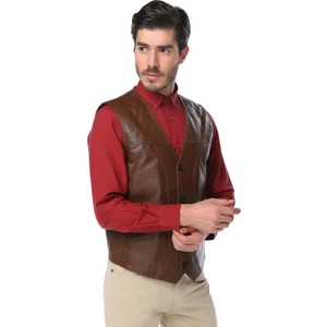 2145  Deri Erkek Yelek