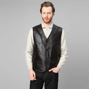 2245  Deri  Erkek Yelek