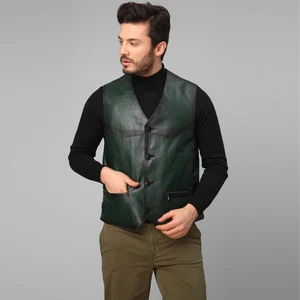 2245  Deri  Erkek Yelek