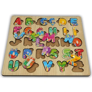 Peçete Dünyası 29 Parça Ahşap Puzzle Alfabe Bul Tak Çocuk Oyuncak