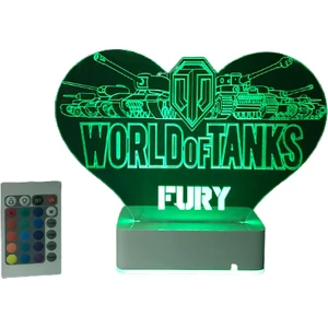 Modiwa Design World Of Tanks Fury 16 Renk Dekoratif Lamba