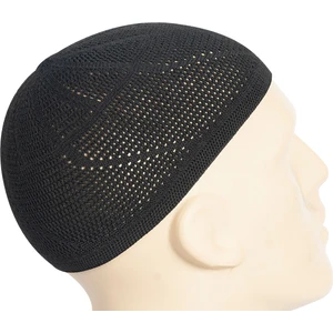 Gold Lüks Dantel Örme Namaz Takkesi Siyah 1 Adet