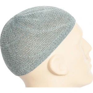 Gold Lüks Dantel Örme Namaz Takkesi Koyu Gri 1 Adet