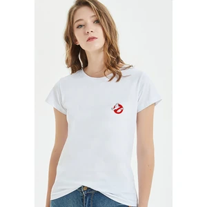 Busters Ghostbusters Baskılı Beyaz Kadın Örme Tshirt