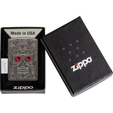 zippo クリスタル Zippo Çakmak 49300 Armor Crystal Skull Design Lighter Fiyatı